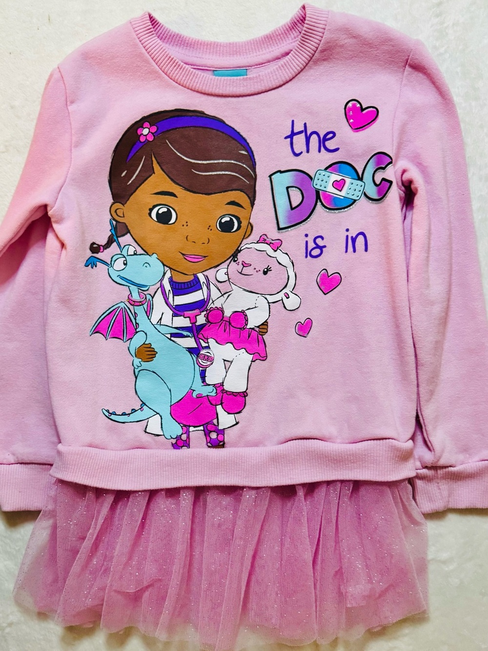 Doc McStuffins Pink Tulle Sweatshirt Dress